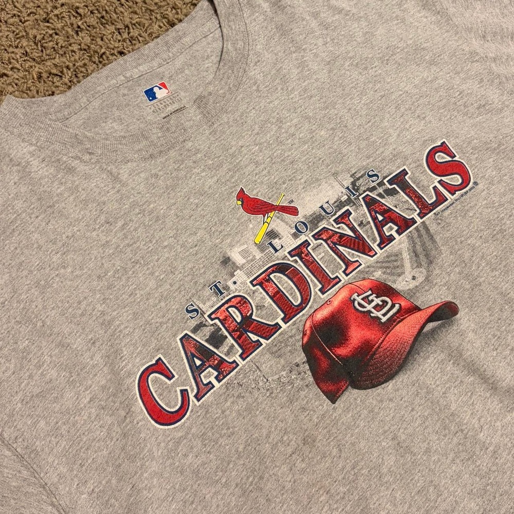 Vintage 2006 St Louis Cardinals MLB Genuine Merchandise Graphic Tee Grey Mens XL